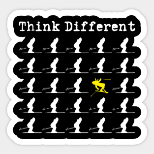 Telemark Skiing Free your Heel - Think Different Ski Sticker